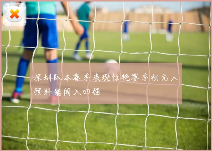 深圳队本赛季表现惊艳赛季初无人预料能闯入四强